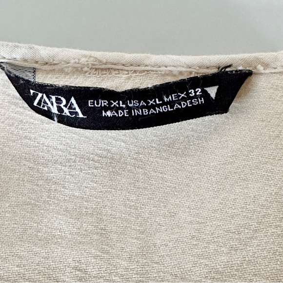 Zara Oversized Cotton Chore Jacket Natural XL Buttons - Picture 3 of 6